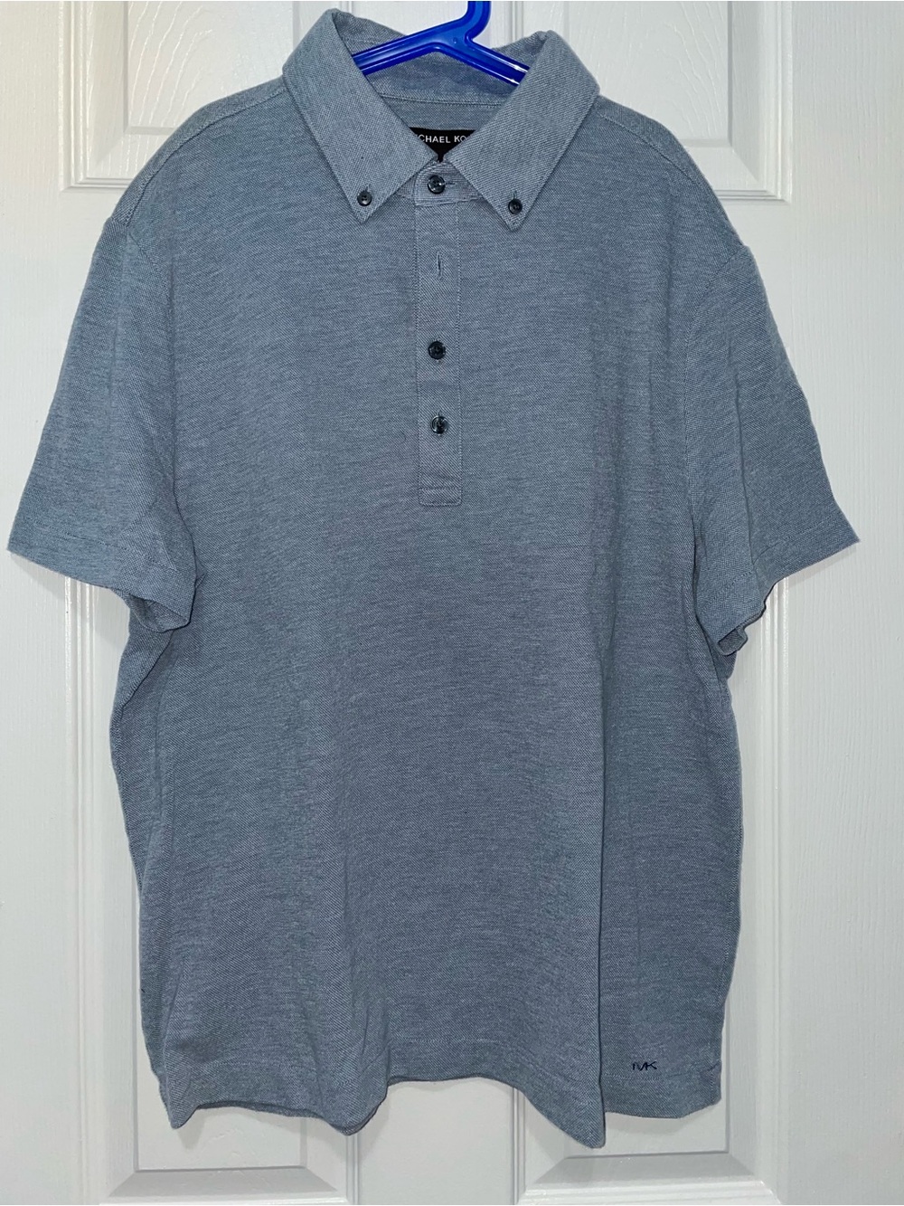 Michael Kors Men's Heather Gray Button-Down Collar Polo